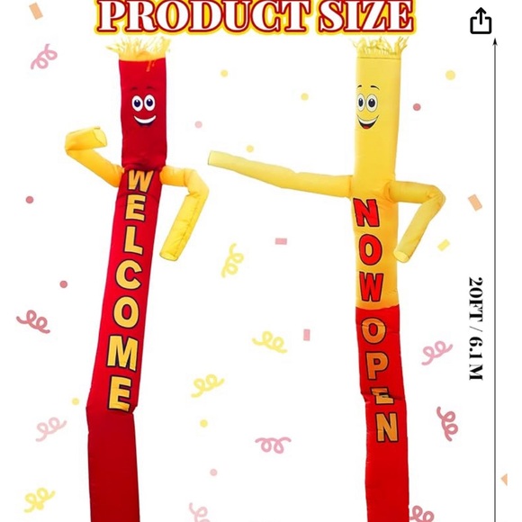 2 Piece 20Feet Inflatable Tube Man,Now Open - Picture 4 of 8